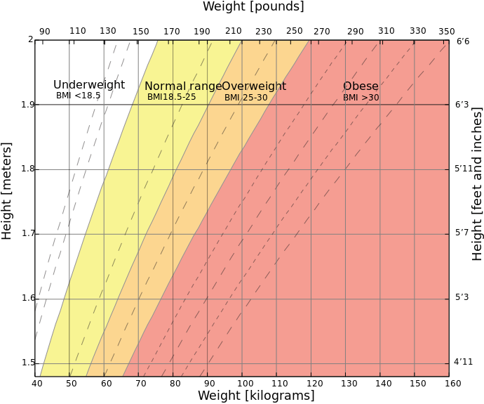 Body Mass Index (BMI) chart